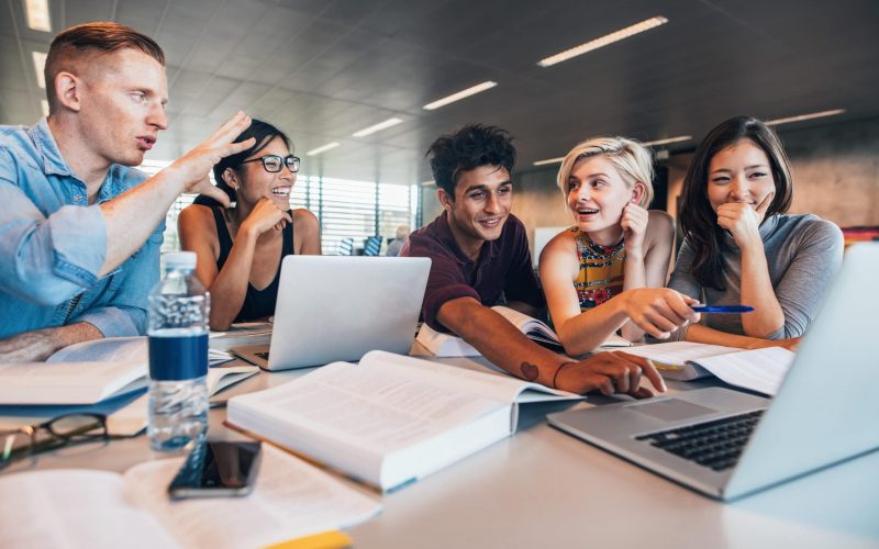 Students working together on academic project